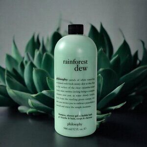 Philosophy Rainforest dew Shampoo Shower Gel Bubble Bath Jumbo 32 oz New SEALED